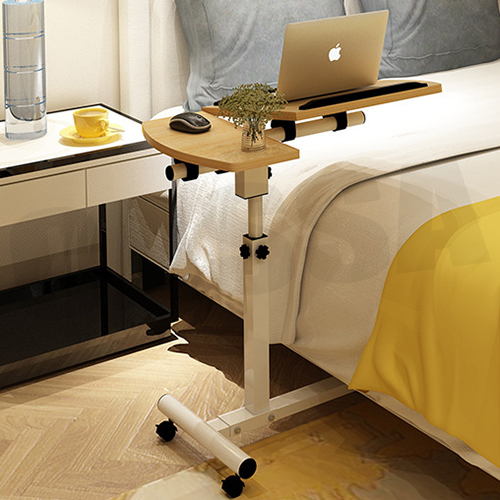 CASSA โต๊ะคอมพิวเตอร์ โต๊ะอ่านหนังสือ อเนกประสงค์ สอดใต้เตียง ปรับระดับ+ล้อเลื่อน 60X40cm