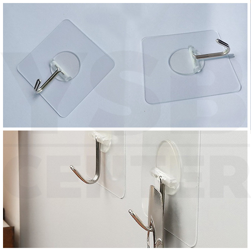 ตะขอแขวน ติดผนังแบบใส ติดผนังไม่เป็นรอย ผลิตจาก PP คุณภาพดี(แพ็ค 4 ชิ้น)รุ่นC2S077-MK-0092