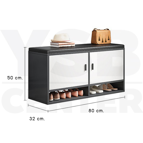 ชั้นวางรองเท้า ชั้นวางรองเท้าพร้อมที่นั่ง ตู้รองเท้า ฝาเปิด – ปิด สไตล์มินิมอล