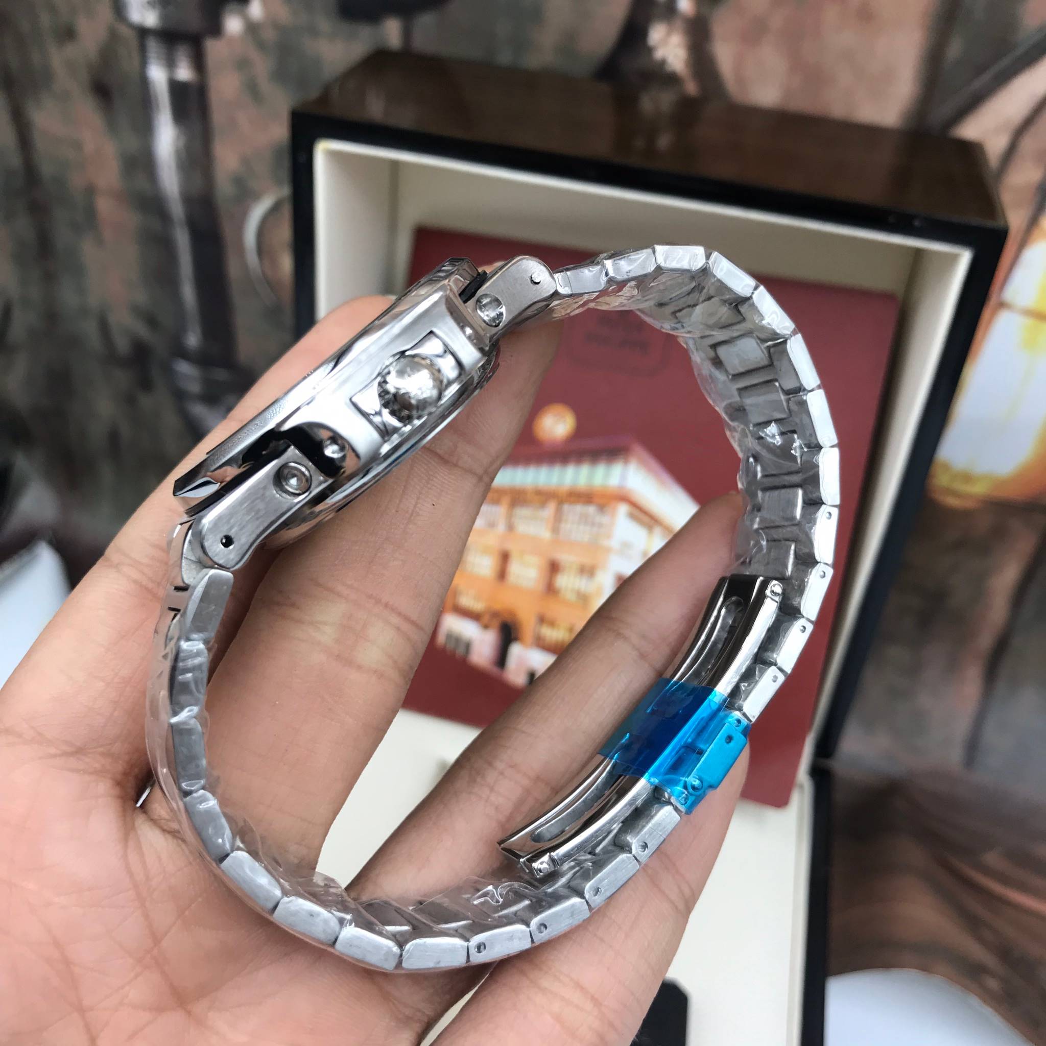 นาฬิกา Patek Philippe รุ่น Men's Nautilus Chronograph สีเงิน สายเลสสีเงิน หน้าปัดสีเทางาน CC