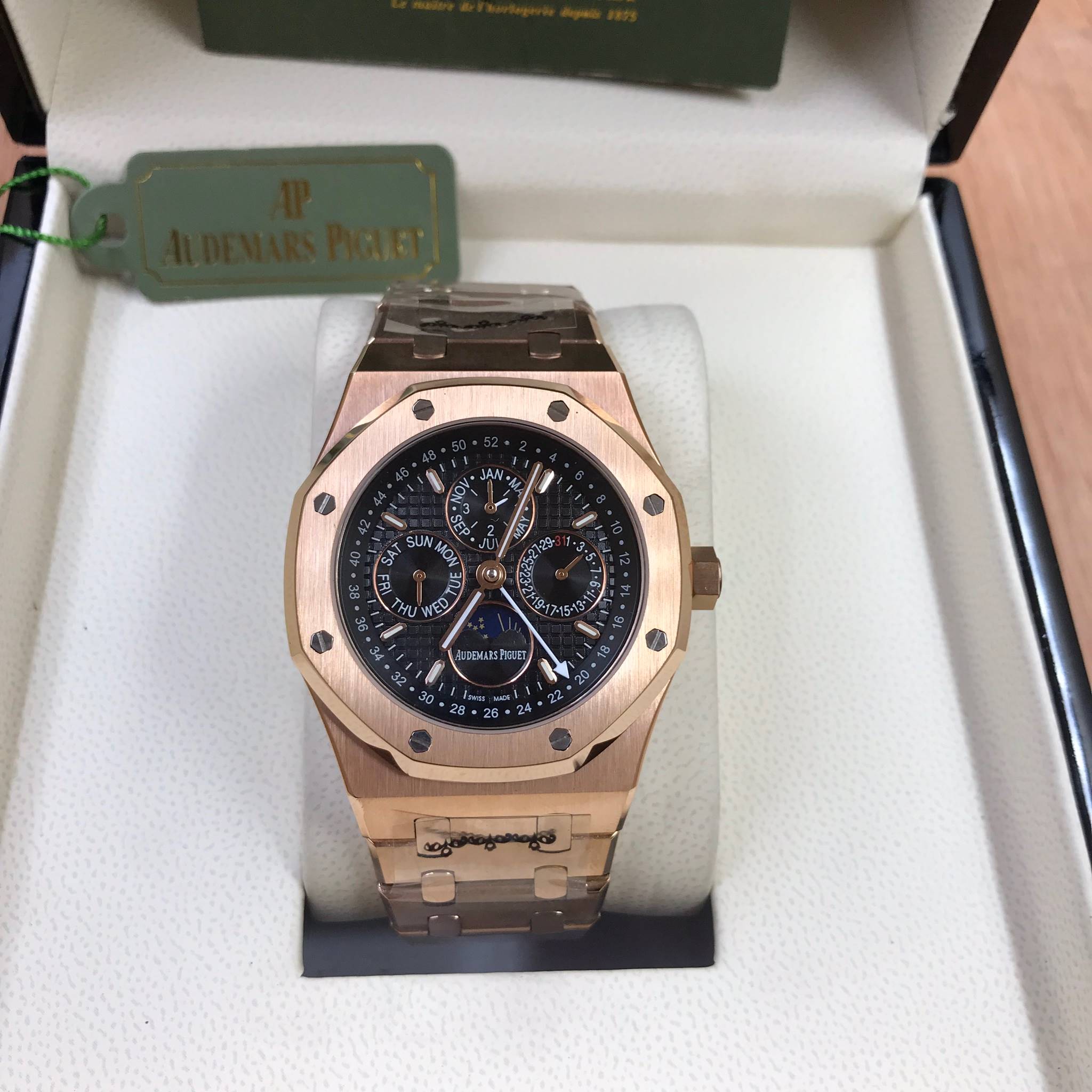 นาฬิกา Audemars Piguet Royal Oak Perpetual Calendar 25820ST สี Pink Gold งาน CC