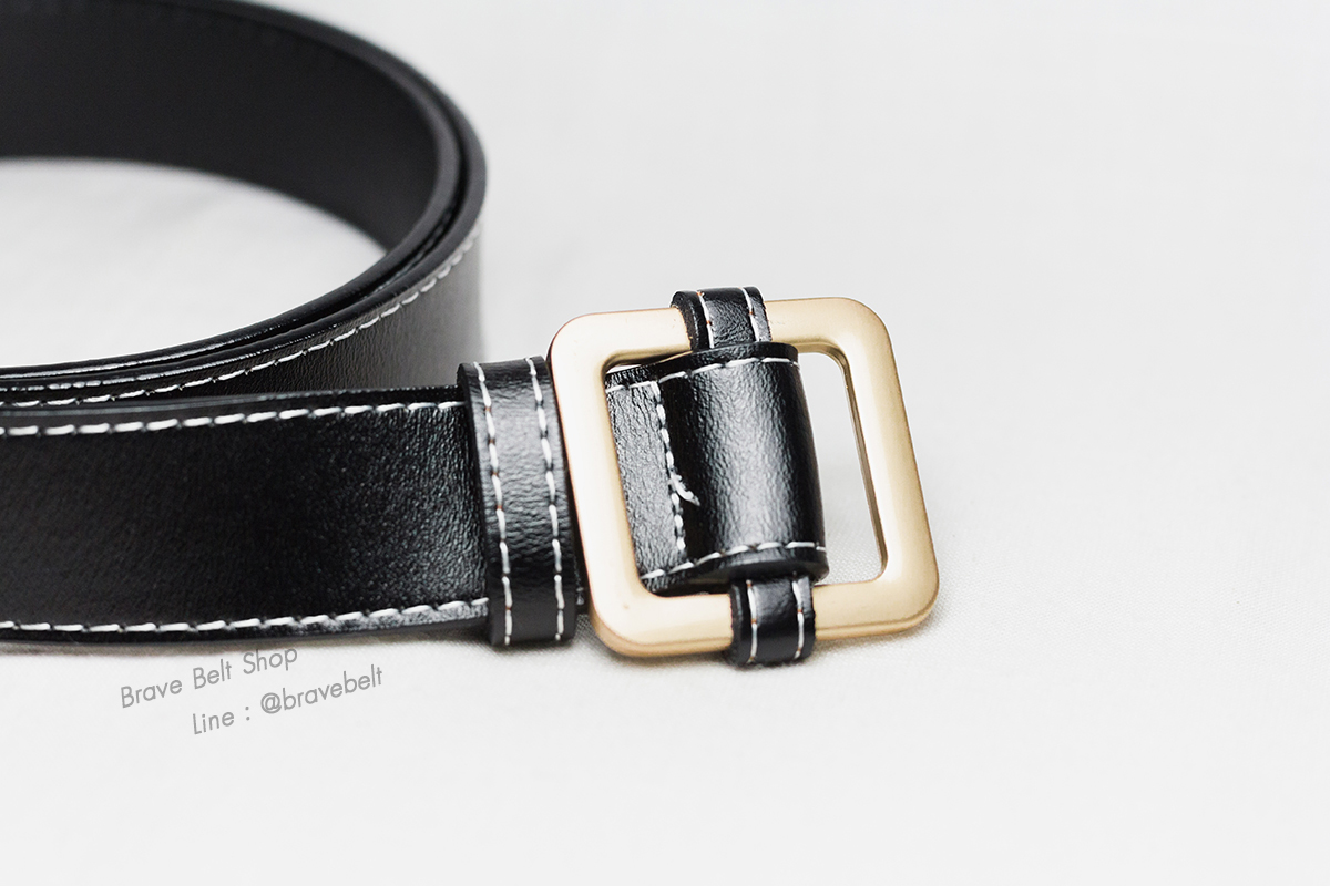 เข็มขัดหัวเหลี่ยมทอง แบบไม่ต้องเจาะ