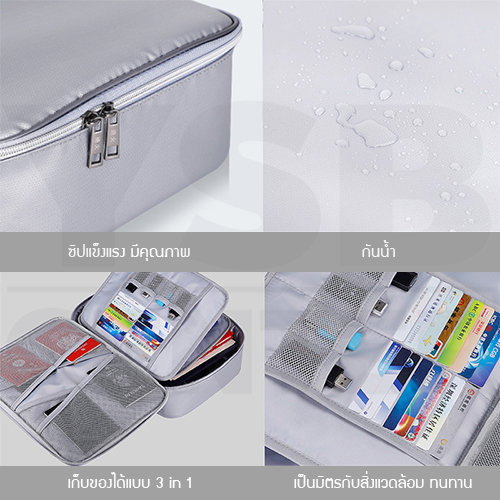 กระเป๋า กระเป๋าเก็บเอกสาร ทนไฟ กันน้ำ มีซิปล็อค สําหรับเก็บเอกสาร