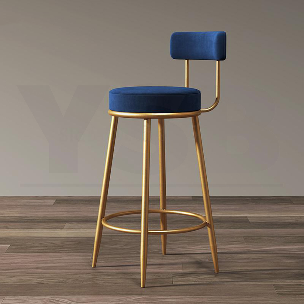 เก้าอี้บาร์ เก้าอี้ทรงสูง เก้าอี้บาร์สตูล เก้าอี้เคาร์เตอร์ ผนักพิงเบาะกำมะหยี่ โมเดิร์นสไตล์