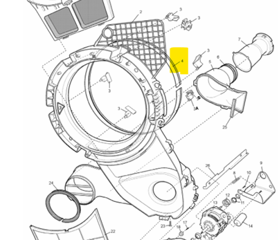 SEAL DRUM FRONT สำหรับเครื่องอบผ้า Electrolux ใช้กับหลายรุ่น เช่น EDV605 , EDV6051 , EDV705 , EDV7051 เป็นต้น (อยู่ด้านหน้าในกรอบเฟรม)