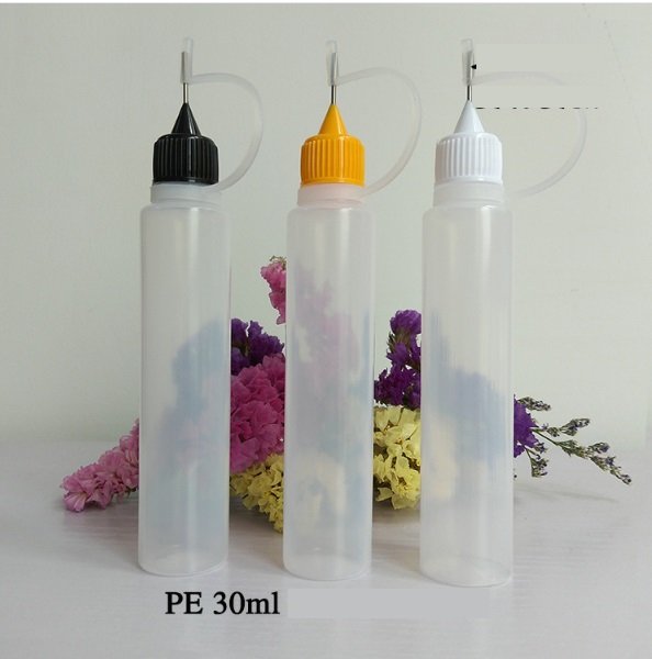 30ml PE ขวดหยดขาวขุ่น ทรงปากกา ฝาหัวเข็ม