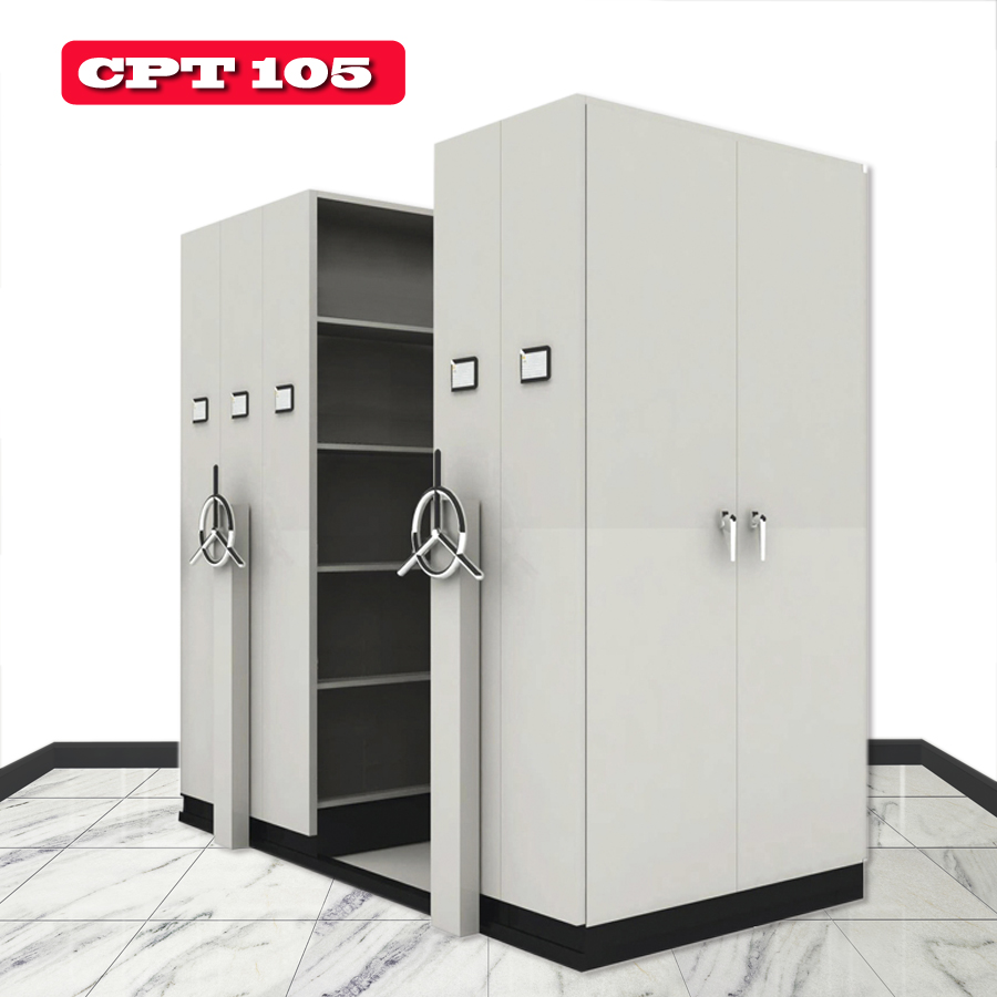 ตู้รางเลื่อน CPT 105 แบบพวงมาลัย 5 ตู้