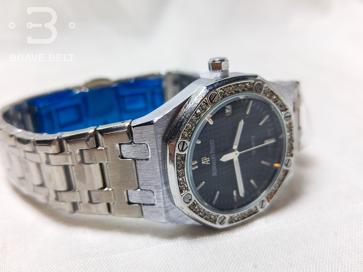 นาฬิกา Audemars Piguet หน้าปัดดำ เรือนสีเงิน Topmirror