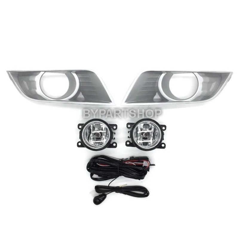 ไฟตัดหมอก/ไฟสปอร์ตไลท์ FORD RANGER(ฟอร์ด แรนเจอร์) T6/WILDTRAK ฝาครอบเทา โฉมปี2015-2018 (ครบชุด) (ประกัน 6เดือน) (FD690)