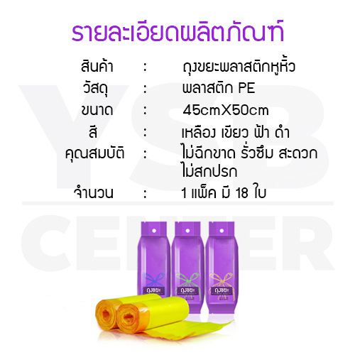 ถุงขยะหูหิ้ว ถุงขยะแบบม้วน ถุงขยะ (แพ็ค 4) สำเนา