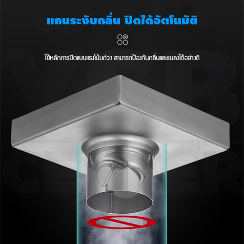 ตะแกรงระบายน้ำ กันกลิ่น กันแมลง ระบายน้ำได้เร็ว ปูกระเบื้องทับได้ สแตนเลสแท้ 304 CM0008 - CM0012