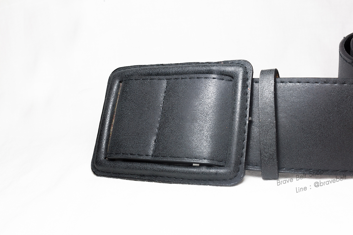 เข็มขัดผู้หญิงเอวสูง หัวทรงเหลี่บมแบบสอดหนีบ