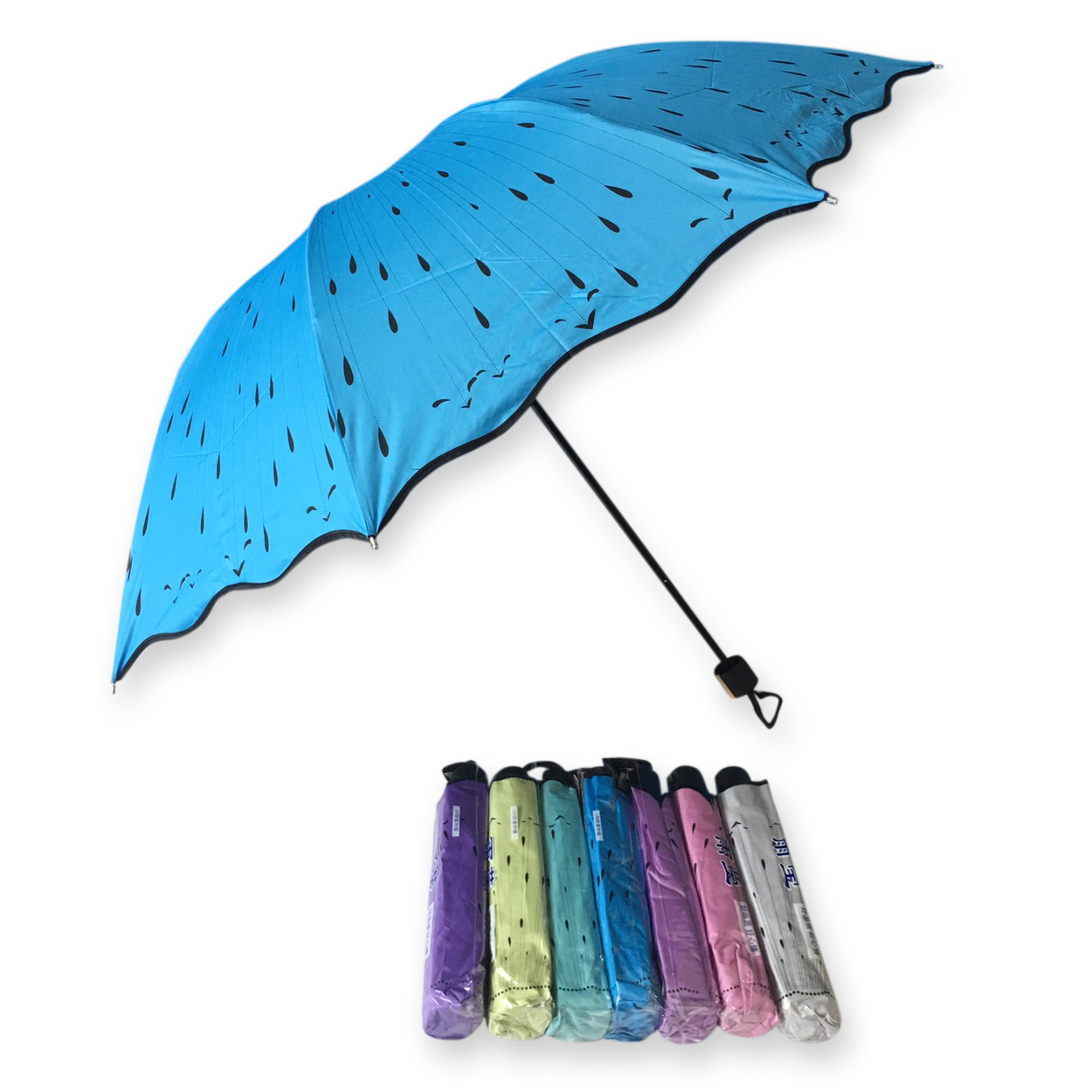 ร่มพับ4ตอนยุวีดำรหัส1618