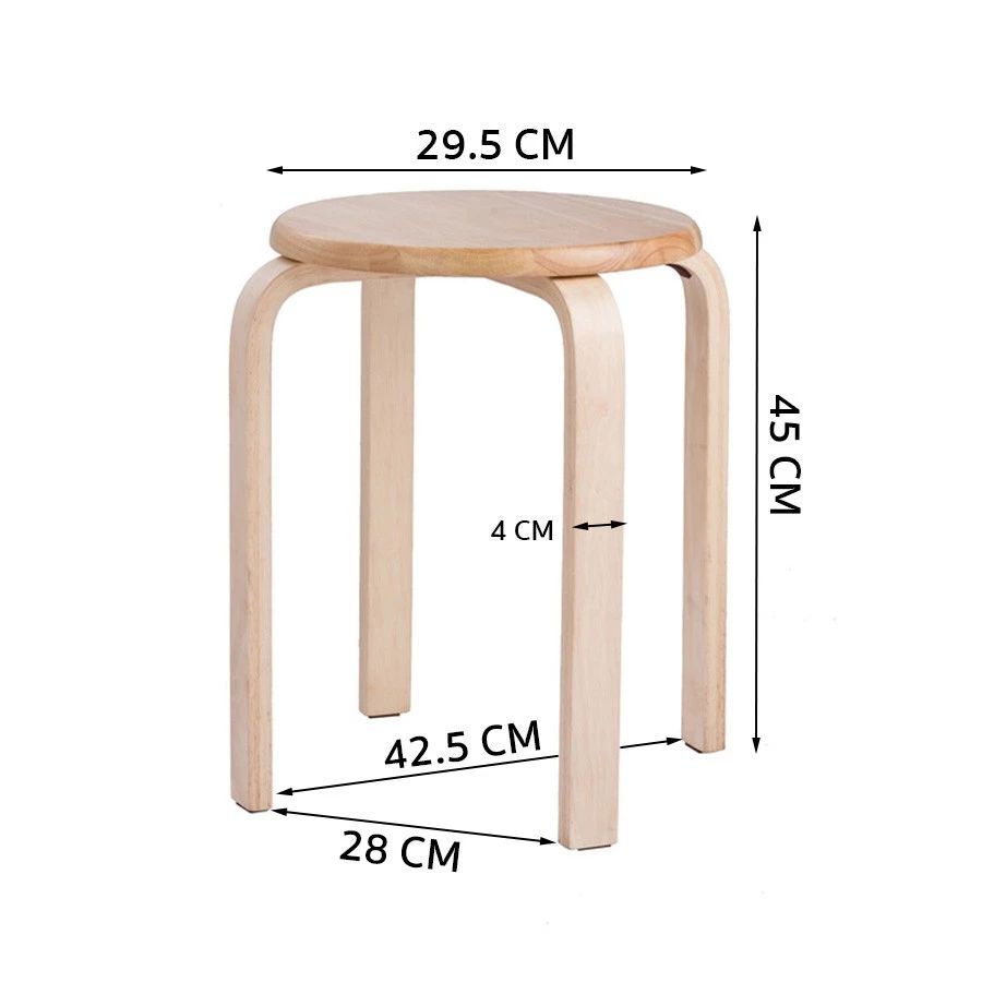 เก้าอี้ทานข้าว ไม้เนื้อแข็ง ที่นั่งนั่งสบาย รับน้ำหนักได้ดี สีเรียบเนียน แบบกลม