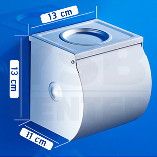 กล่องใส่กระดาษทิชชู พร้อมที่เขี่ยบุหรี่ ในห้องน้ำ อลูมีเนียม รุ่น C1M076-ALM-8035