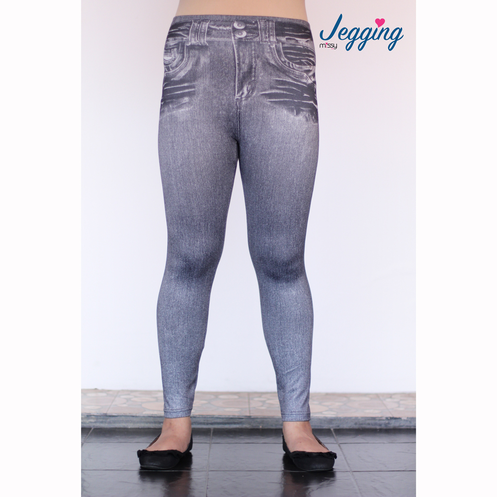 กางเกง ยีนส์สีเทาดำ เลคกิ้งยีนส์ Jegging