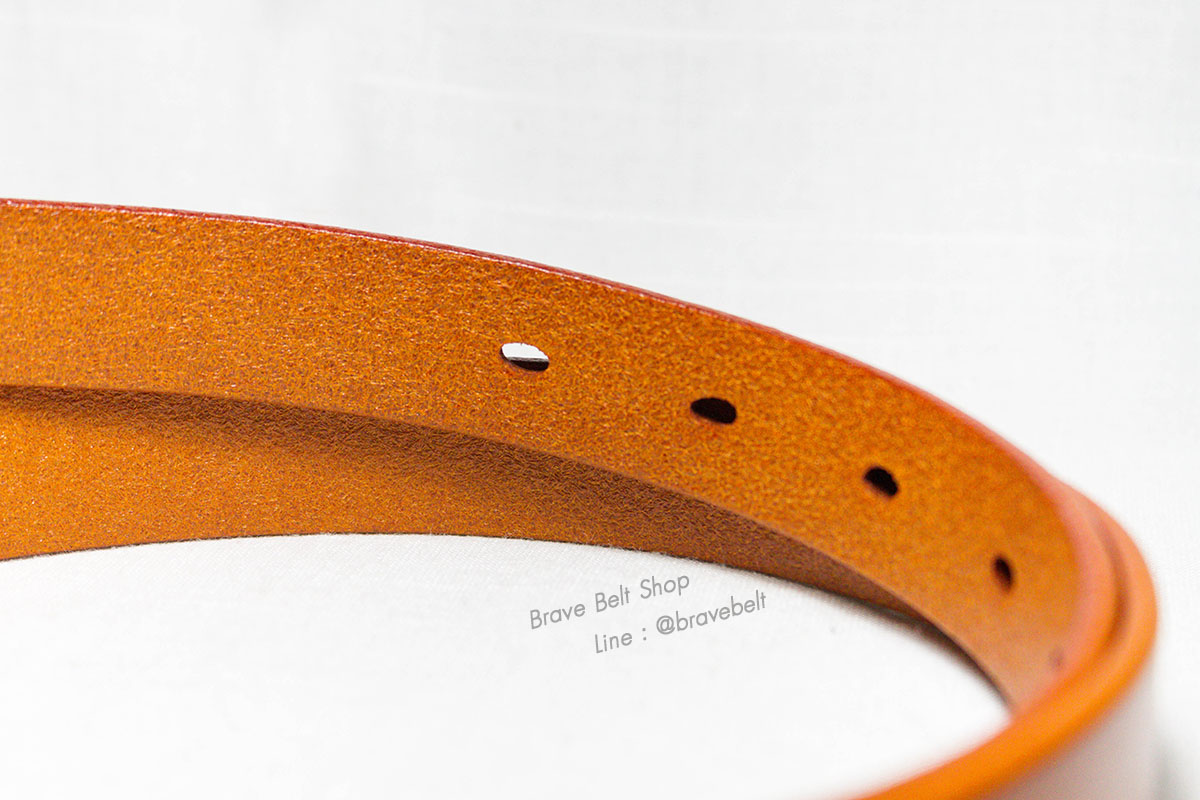 เข็มขัดน้ำตาล หนังแท้หัวเข็มขัดสีทอง