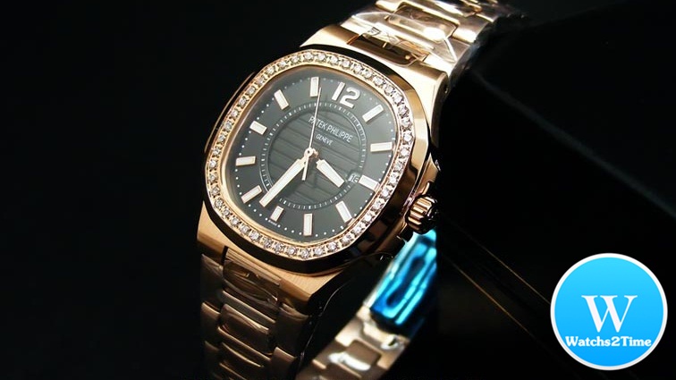 นาฬิกา Patek Philippe Ref.7010/1R Rose Gold Ladies' Nautilus Diamond Black