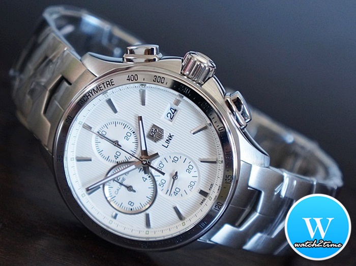 นาฬิกา TAGHeuer Link Calibre16 Chronograph หน้าปัดสีขาว