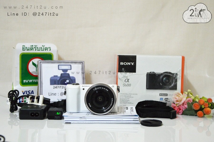 Sony A5000 พร้อมเลนส์ 16-50mm สีขาว อุปกรณ์ยกกล่อง