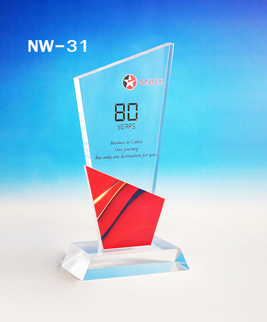 Code: NW-31 โล่อะคริลิค ความสูงตัวโล่ 7-10 นิ้ว ความหนาอะคริลิคตัวโล่ 15 มม. พร้อมเลเซอร์ข้อความและโลโก้ ลงสีได้ไม่เกิน 2 สี ***ราคาเริ่มต้นที่ 740 บาท (ความสูง 7 นิ้ว เมื่อสั่ง 5 ชิ้น+) ***