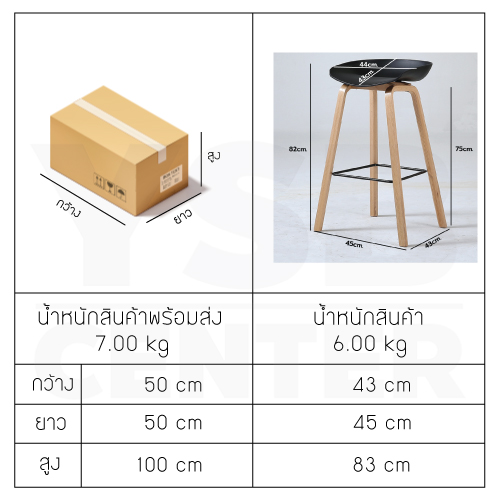 เก้าอี้บาร์ ทรงสูง ขาเหล็กลายไม้ เฟอร์นิเจอร์แต่งบ้าน F1C0120 - F1C0125