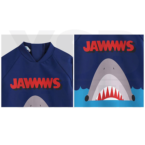 Bodysuit ชุดว่ายน้ำสำหรับเด็ก ชุดว่ายน้ำลายการ์ตูน ชุดว่ายน้ำปลาฉลาม