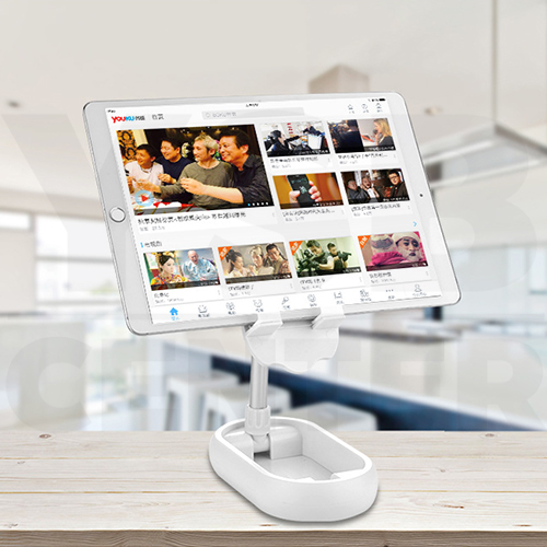 ที่หนีบโทรศัพท์ แท่นวางมือถือ ฐานวงรี สามารถพับเก็บได้ พร้อมกระจกด้านหลัง รุ่นJ1M007 - J1M009