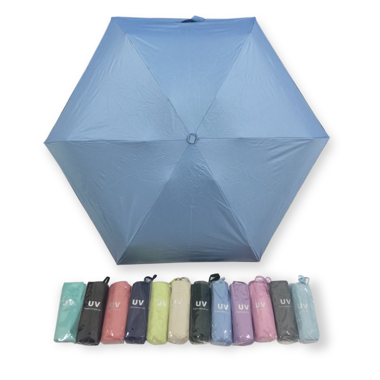 ร่มGBU5ตอนรหัส GM523ยูวีสีดำ นํ้าหนักเบา