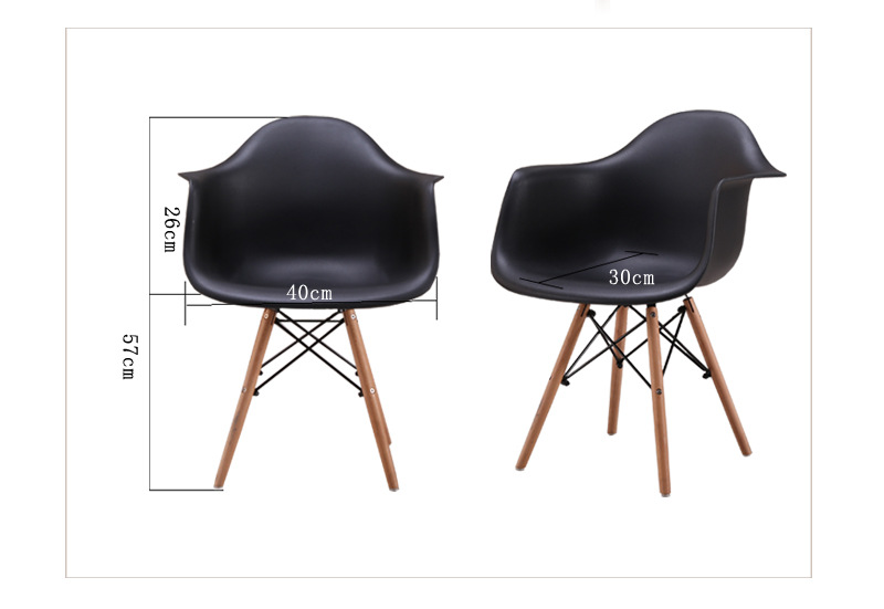 เก้าอี้ ที่นั่งพลาสติกมีที่พักแขนสไตล์โมเดิร์น ขาไม้บีช (สำหรับเด็ก) ขนาด 57x30x40 cm. รุ่น F98 - F103