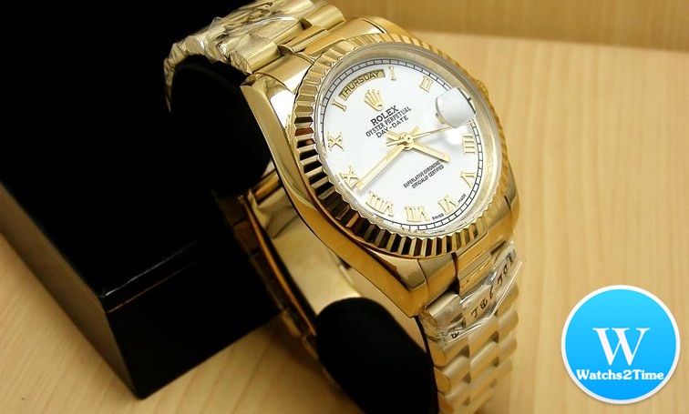นาฬิกา Rolex Day-Date II Yellow Gold President White Dial เลขโรมัน Men Size