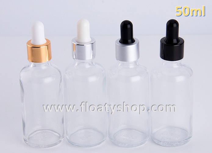 50ml ขวดแก้วใส ดรอปเปอร์