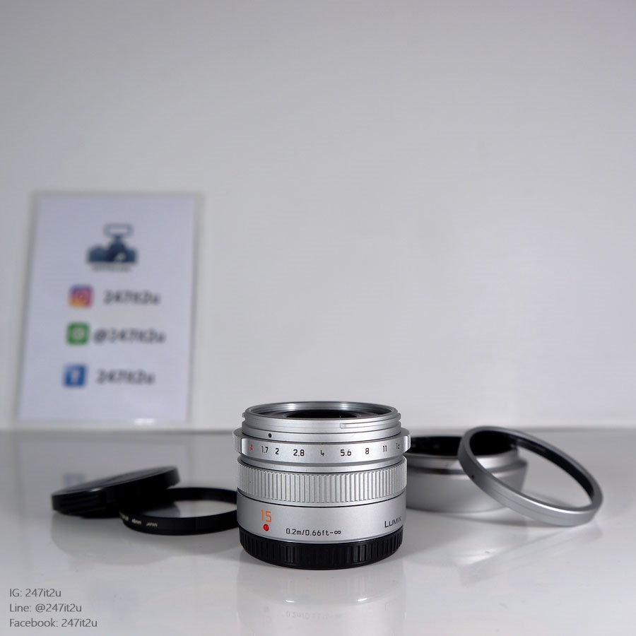 ขายเลนส์ Panasonic Leica 15mm f1.7 ASPH สี silver สภาพสวย