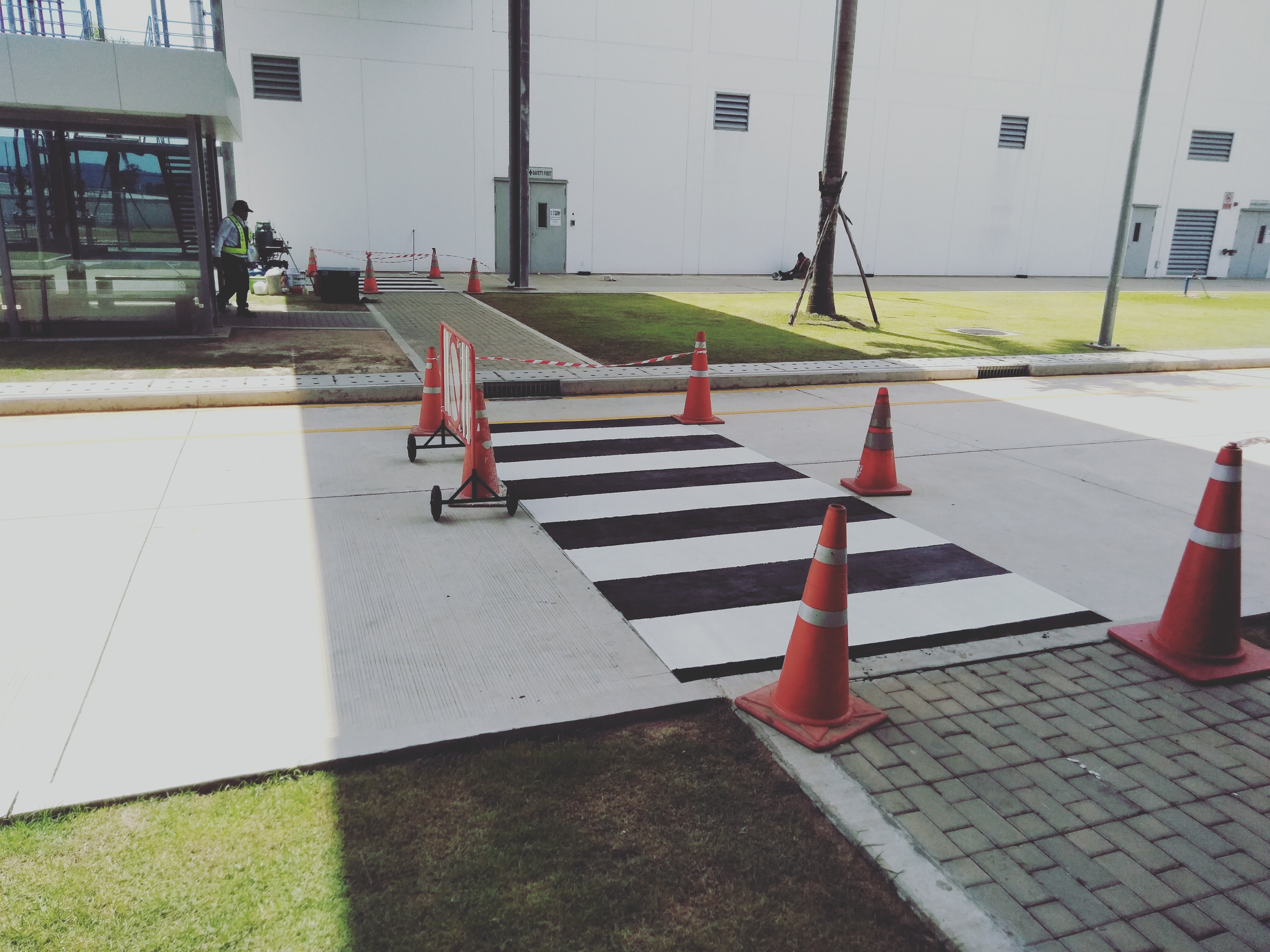 ทางม้าลายข้ามถนน Zebra crossing ทางม้าลายสีขาว-ดำ