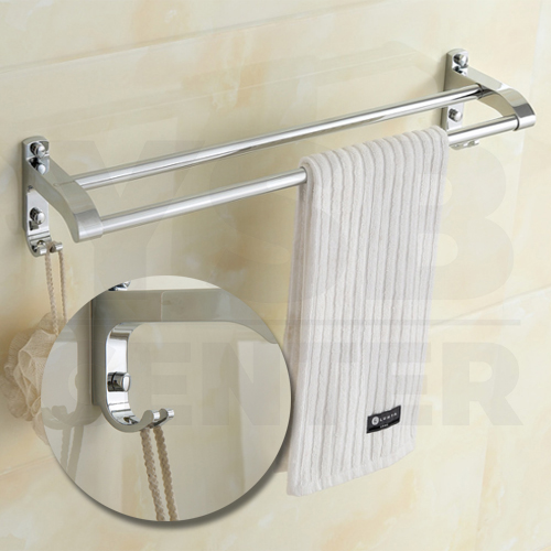 CASSA ราวแขวนผ้าขนหนู แบบราวคู่ สแตนเลส304ตะขอคู่ ติดผนังในห้องน้ำ รุ่น C133-SUS304-260