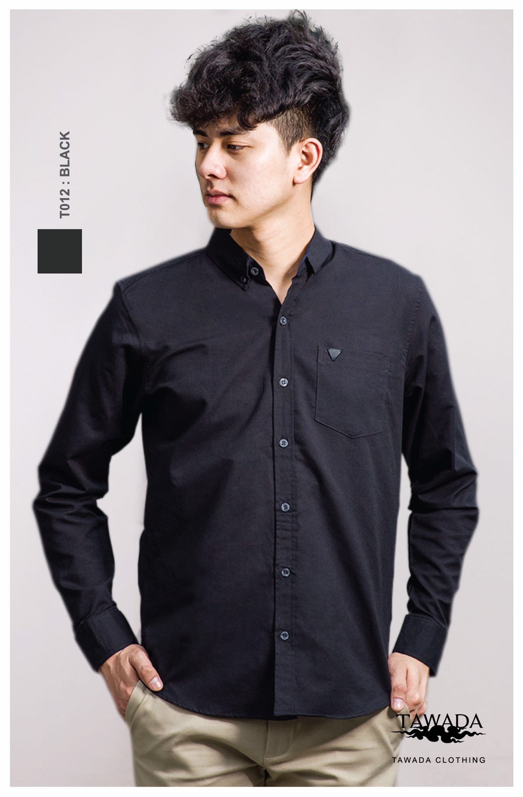 T012 สีดำ STANDARD SLIM-FIT