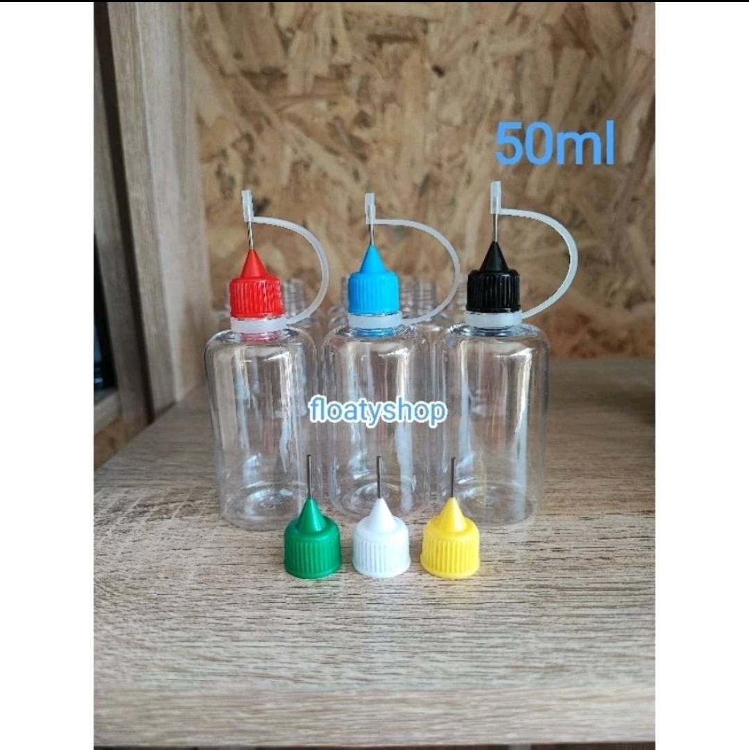 50ml PET ขวดหยดใส ฝาหัวเข็ม
