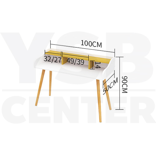 โต๊ะ โต๊ะคอมพิวเตอร์ โต๊ะทำงาน พร้อมชั้นวางของ ขนาด 100 x 50 x 90 cm.