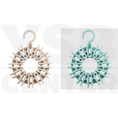 คลิปหนีบผ้า ตัวหนีบผ้า คลิปหนีบพลาสติก พร้อมที่แขวนเก็บ (แพ็ค 24ตัว)