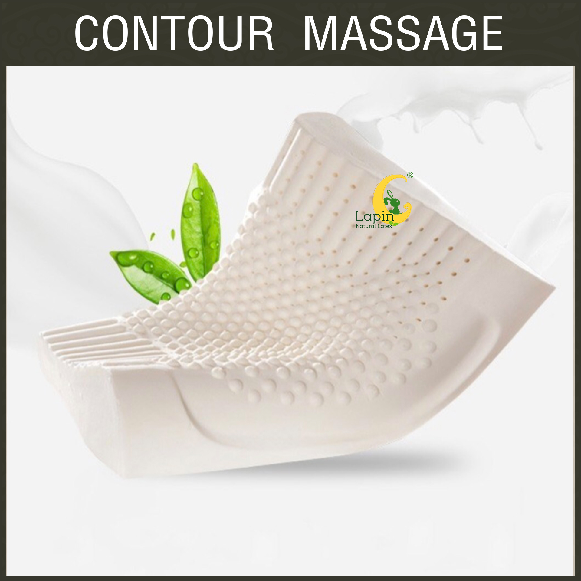 ชุดของขวัญ หมอนยางพาราแท้ 100% (LAPIN) รุ่น คอนทัวร์มาสสาจ (CM) 2 ใบ สุดคุ้ม