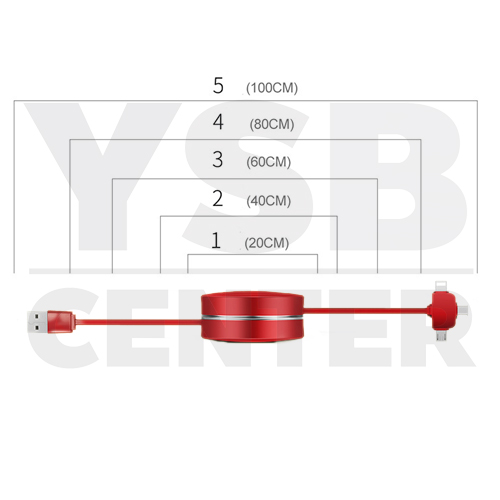 CAFELE สายชาร์จโทรศัพท์มือถือ 3 in 1 ไอโฟน แอนดรอยน์ Apple Lightning, Micro-USB to USB, Type-C to USB สายแบน ยืดหดได้ ปรับขนาดความยาวได้ 20-100 cm สายชาร์จมาการอง