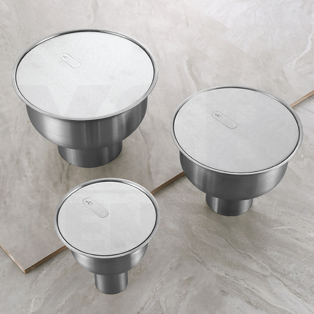 ตะแกรงระบายน้ำ ถ้วยดักกลิ่น ดักเศษขยะ สแตนเลส 304 CM0154 - CM0156