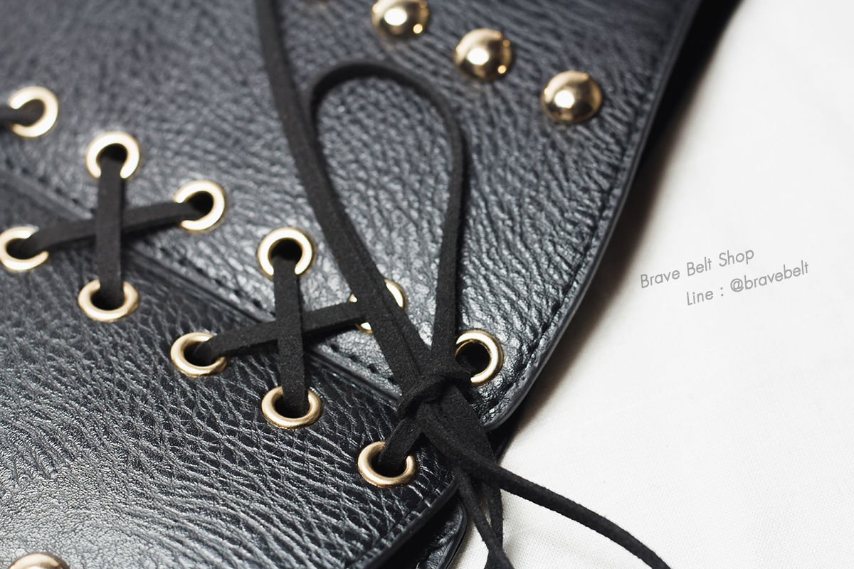 เข็มขัดเอวสูง มีเชือกผูกพร้อมหมุดสีทอง