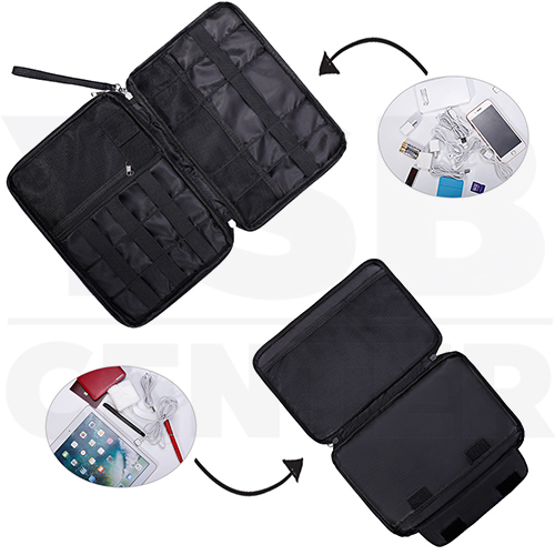 กระเป๋า กระเป๋าเก็บอุปกรณ์ไอที ทนไฟ กันน้ำ กระเป๋าทำงาน กระเป๋าเก็บของ (สีดำ) รุ่นJ2L009-28X20X4-B