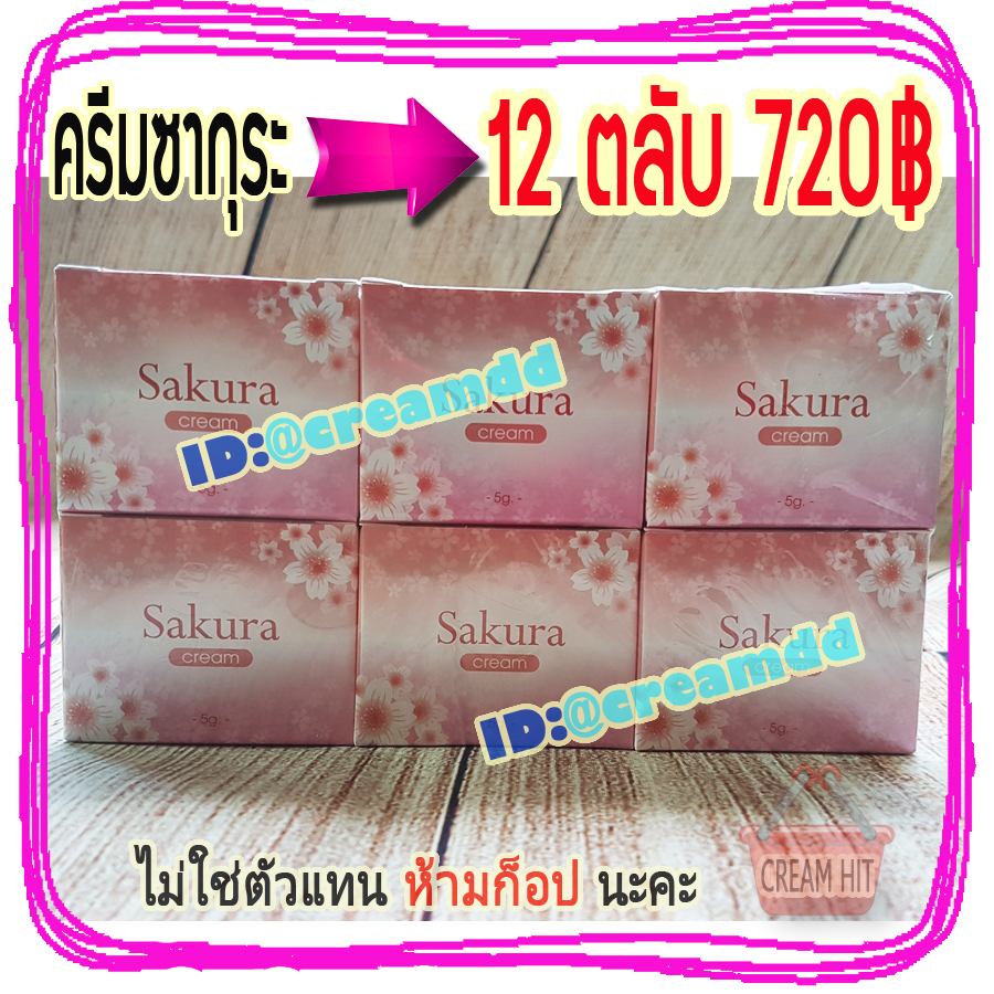 ครีมซากุระ 12 ตลับ ครีมหน้าใส Sakura Cream 5G.ราคาส่งถูก