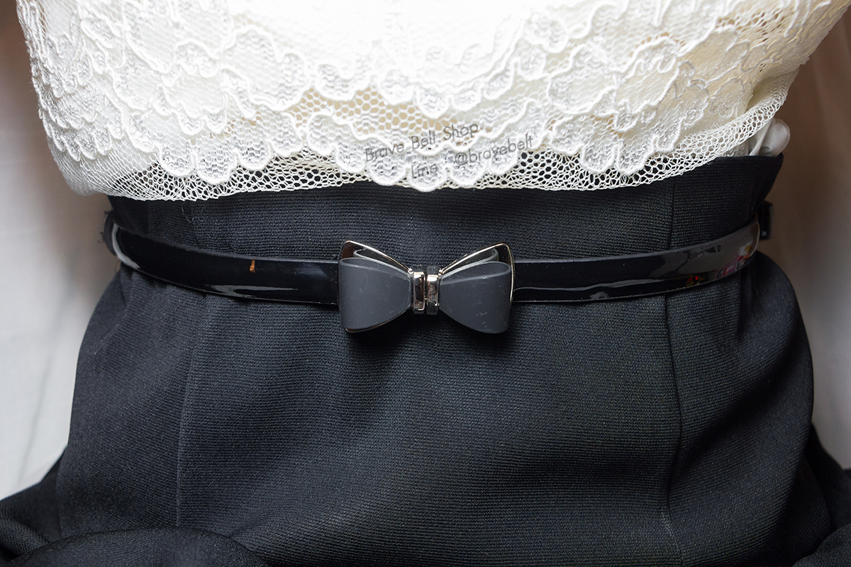 เข็มขัดปรับสายได้ ผิวเงาสวยรูปโบว์