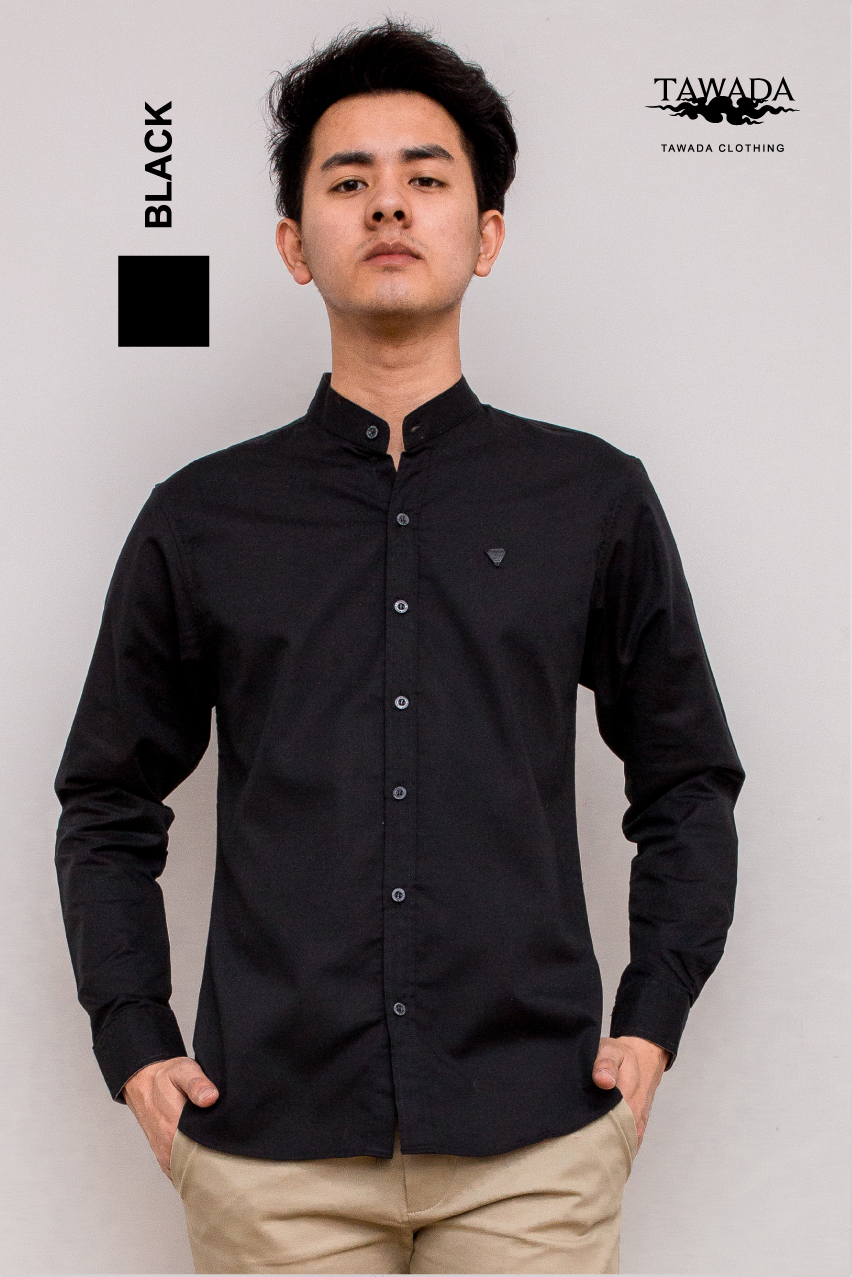 mandarin collar_Black_สีดำ