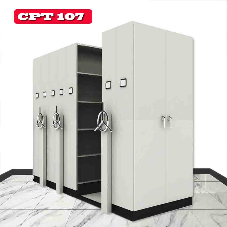 ตู้รางเลื่อน CPT 107 แบบพวงมาลัย 7 ตู้