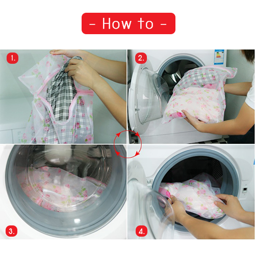 Set 2 ชิ้น ถุงซักผ้า ถุงซักถนอมผ้า ถุงตาข่ายซักผ้า ถุงซักชุดชั้นใน พิมพ์ลาย คละไซส์ รุ่น B703-2PC