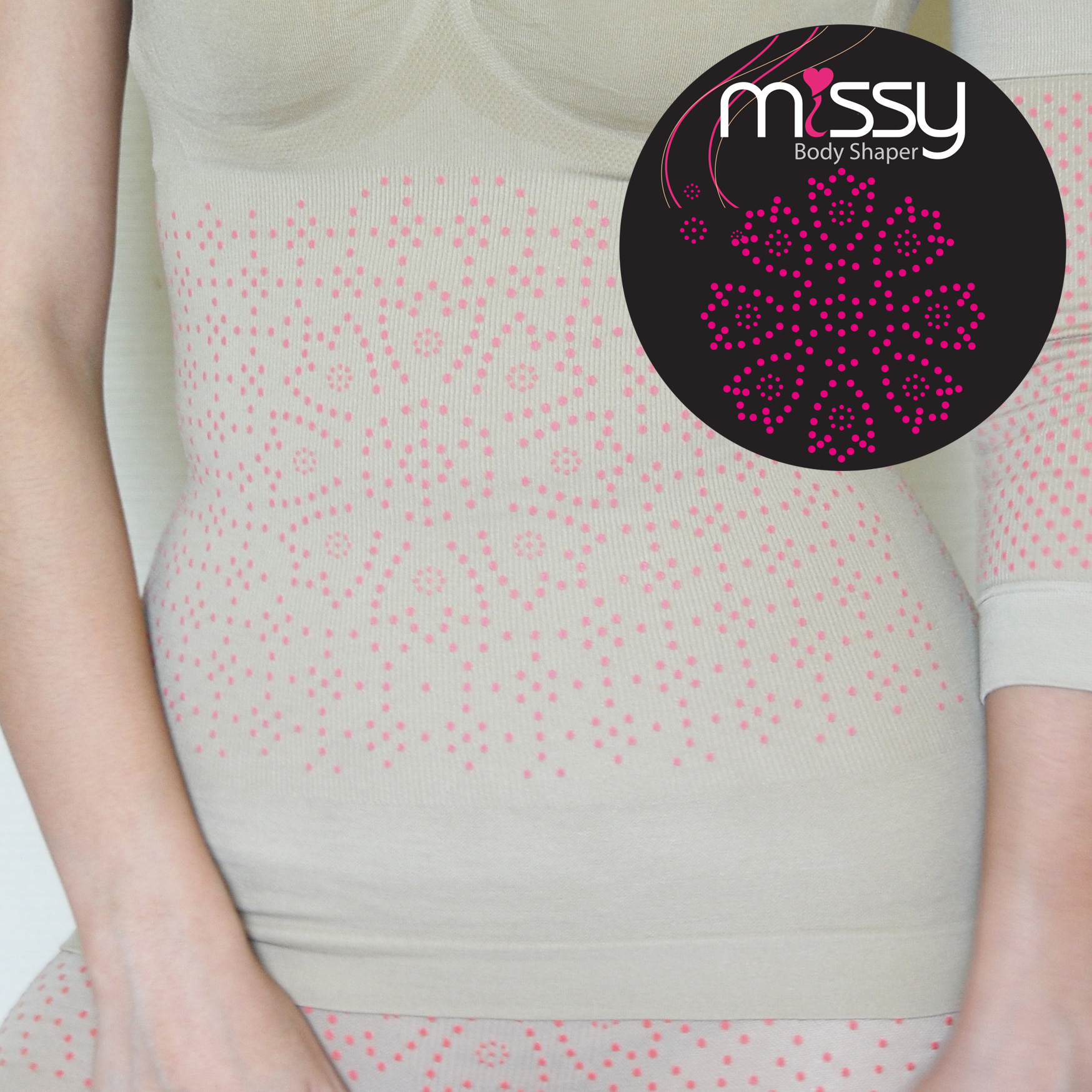 เม็ดดอท อินฟราเรด ชุดกระชับสัดส่วน 5 ชิ้น (Missy Body Shaper)